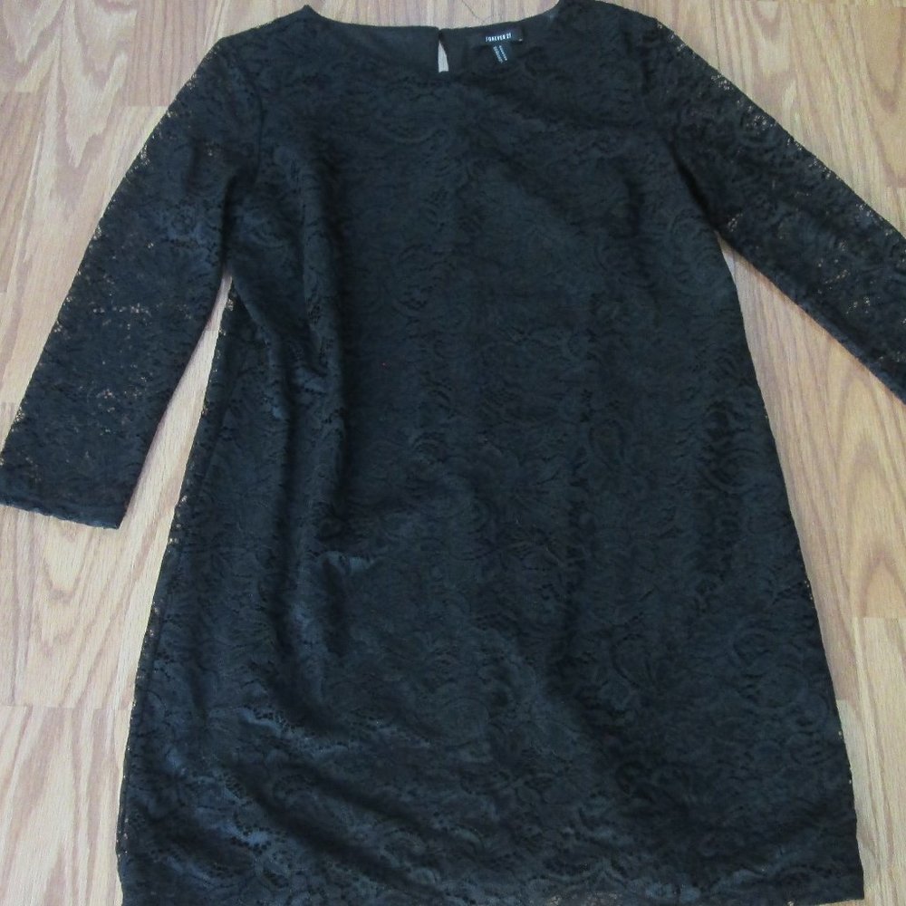 Forever 21 Black Lace Dress Size M LBD